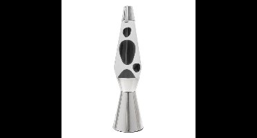 Fisura Lava Lamp Bullet - Chrome Basis Met Heldere Vloeistof En Zwarte lava