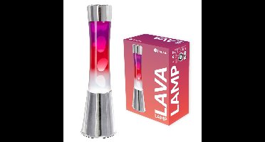 Fisura Lava Lamp Tower - Chrome Basis En Gradiënt Fles Met Transparante Vloeistof En Witte Lava