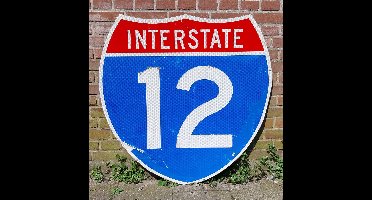 Interstate 12 Verkeersbord - 91 x 91cm - Origineel