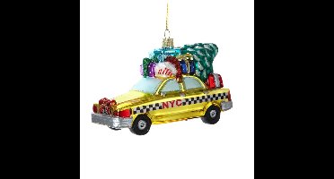 Kurt S. Adler New York City Checker Taxi Met Boom Glazen Kersthanger | 20% korting