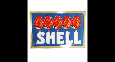 Shell Oil Cans Emaille Bord - 52 x 35cm