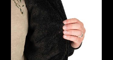 Fox Collection Sherpa Jacket Black & Orange Medium