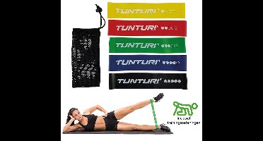 Tunturi Weerstandsbanden Set - Fitness elastiek - resistance band - 5 stuks