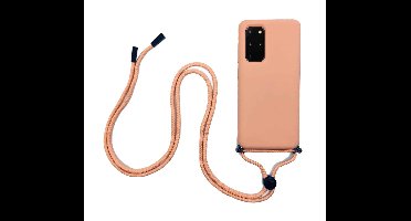 FONU Siliconen Achterkant Hoesje Met Touwtje Samsung S20 Plus - Roze