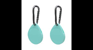 Apple AirTag Sleutelhanger Cover - 2 Stuks - Mint Groen