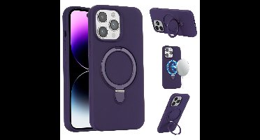 iPhone 15 Pro Max hoesje MagSafe backcover met standaard paars