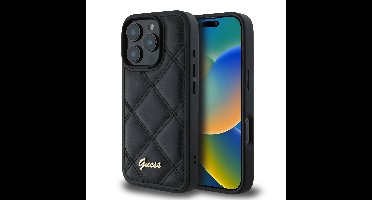 Guess Quilted Kunstleer iPhone 16 Pro hoesje - Zwart