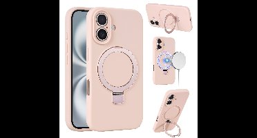 Siliconen hoesje iPhone 16 geschikt voor MagSafe - Roze