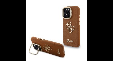 Guess 4G Logo met Camerastand functie iPhone 16 Pro Max hoesje - Bruin
