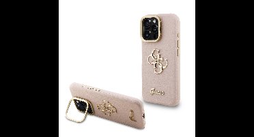 Guess 4G Logo met Camerastand functie iPhone 16 Pro Max hoesje - Roze