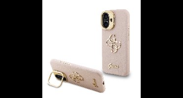 Guess 4G Logo met Camerastand functie iPhone 16 hoesje - Roze
