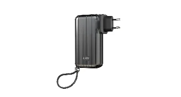 WiWU Powerbank 10000mAh 3-in-1 Type-C, Lightning kabel en Wereldstekker - Zwart
