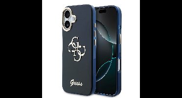Guess IML 4G Script Metal Logo Hoesje iPhone 17 - Blauw
