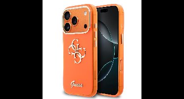 Guess IML 4G Script Metal Logo Hoesje iPhone 17 Pro - Oranje