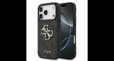 Guess PU 4G Metal Logo Hoesje iPhone 17 Pro - Grijs