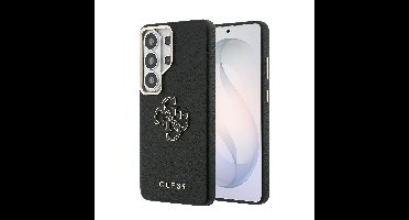 Guess PU 4G Resin Metal Logo Hoesje Samsung Galaxy S26 Ultra - Zwart