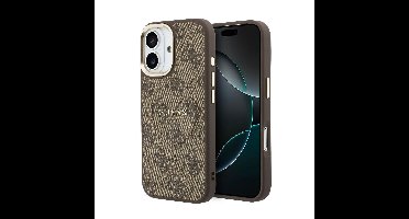 Guess PU Leather 4G Gold Frame MagSafe Hoesje iPhone 17 - Bruin