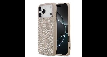 Guess PU Leather 4G MagSafe Hoesje iPhone 17 Pro Max - Roze