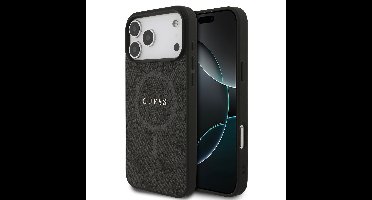 Guess PU Leather 4G MagSafe Hoesje iPhone 17 Pro Max - Zwart