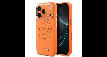 Guess PU Perforated 4G Logo MagSafe Hoesje iPhone 17 Pro - Oranje