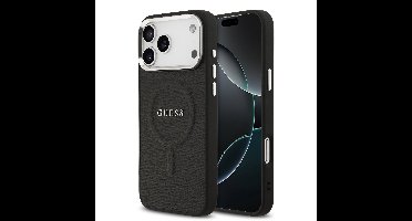 Guess PU Saffiano MagSafe Hoesje iPhone 17 Pro Max - Zwart