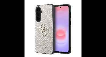Guess PU 4G Metal Logo Backcover Hoesje Samsung Galaxy A57 - Roze