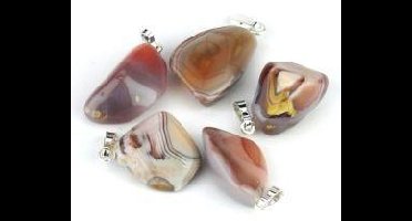 Steengoed Agaat Botswana roze hanger