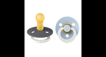 Bibs Fopspeen maat 2 - iron/baby blue night 2pack