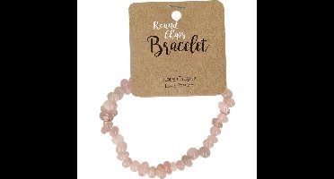 Steengoed Splitkralen armband roze kwarts op kaart