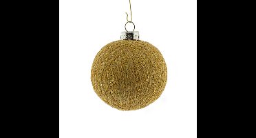 1x Gouden Cotton Balls kerstballen 6,5 cm kerstboomversiering