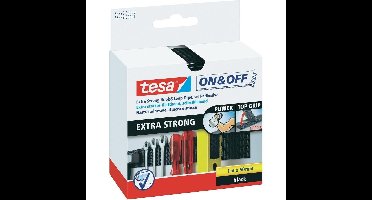 1x Tesa klittenbandsluiting extra sterk zwart 1 mtr x 5 cm klusbenodigdheden