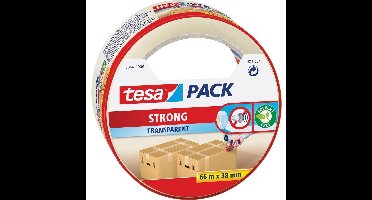 1x Tesa verpakkingstape sterk transparant 66 mtr x 38 mm verpakkingsbenodigdheden