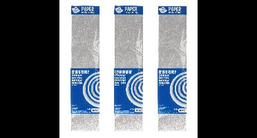 3x Crepe alu papier glitter zilver 150 x 50 cm knutsel materiaal