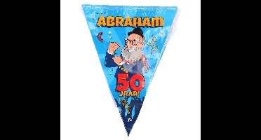 50 Abraham party vlaggenlijn - 10 meter - 50 jaar verjaardag feestartikelen - versiering - plastic