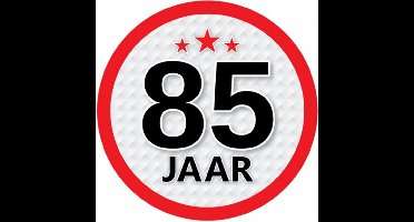 85 jaar leeftijd sticker - rond - Dia 15 cm - 85 jaar verjaardag - jubileum - leeftijd versiering