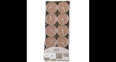 Arti Casa Geurtheelichtjes - 10x stuks - hout - bruin - was/paraffine - 3,5 uur