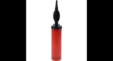 Ballonnen opblaaspomp met opzetstuk - kunststof - 28 cm - rood - opblazen - hulpmiddelen