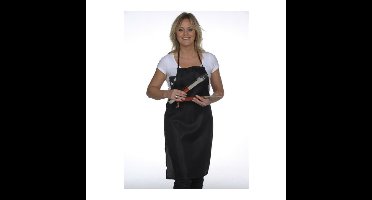 Barbecue keukenschort - zwart - polyeste/katoen - voor volwassenen