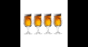 Bierglazen op voet - 4x stuks - glas - 370 ml - speciaal bier - bierglas