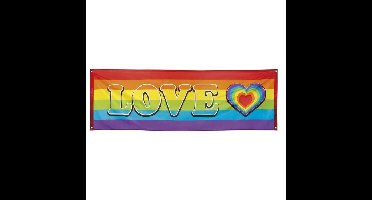 Boland Banner love - 74 x 220 cm - regenboog - pride thema - vlag