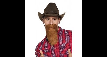 Boland Cowboy snor/baard - rood - western thema - wilde westen - verkleden