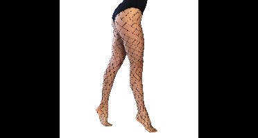 Boland Fishnet panty grof - zwart - dames - maat M/L - carnaval - foute party