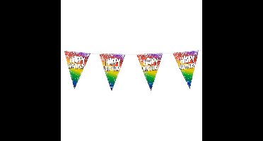 Boland PE vlaggenlijn - 6m - Happy birthday - Regenboog