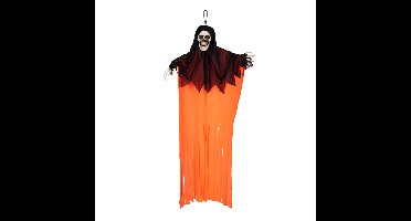 Boland spook neon - oranje - L90 cm - skelet - halloween - uv blacklight - decoratie