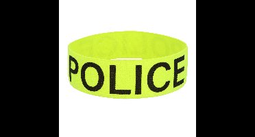 Boland verkleed armband - politie - neon geel - UV blacklight effect - agent - carnaval