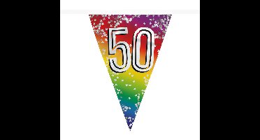 Boland Vlaggenlijn 50 jaar - 6 meter - glitter folie - slinger - 50e verjaardag versiering