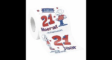 Cadeau toiletpapier/wc-papier rol 21 jaar - 21e verjaardag - Verjaardagscadeau
