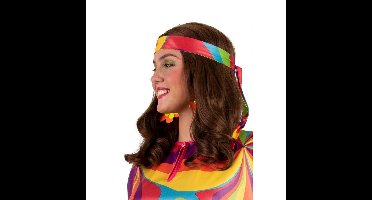 Carnaval/festival hippie flower power bandana - meerkleurig - Verkleed accessoires - haarband