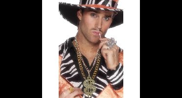 Carnaval/verkleed dollar ketting - goud - kunststof - accessoires Pooier/pimp/gangster sieraden