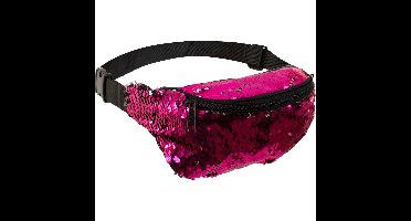 Carnaval verkleed Heuptasje - glitter pailletten - roze - volwassenen - foute party
